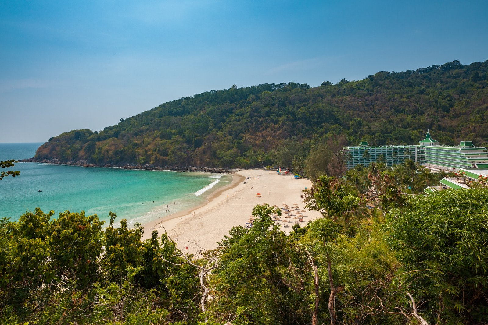 Daytime view of the Karon Noi Beach, Phuket, Thailand.