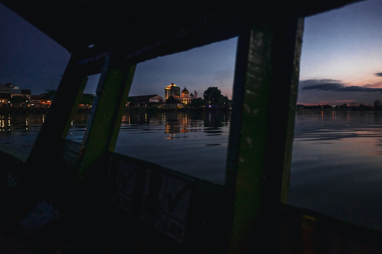 KUCHING / SARAWAK / MALAYSIA / JUNE 2014: Blue hours over the r