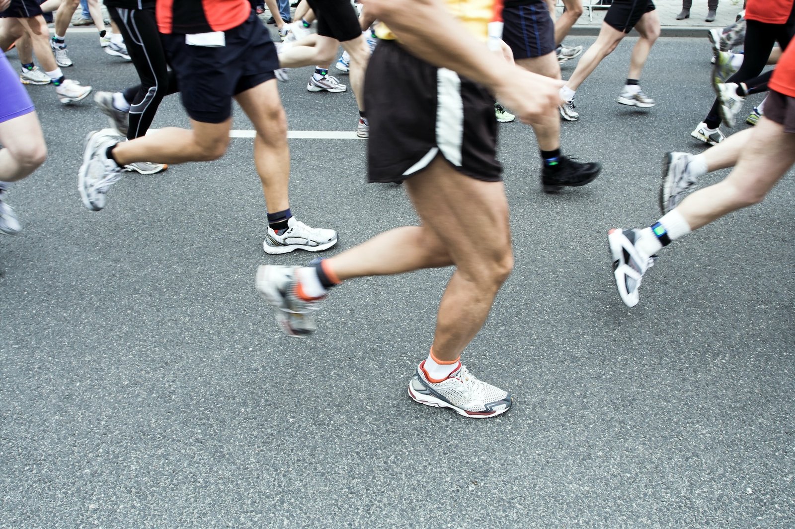 Marathon runner in city