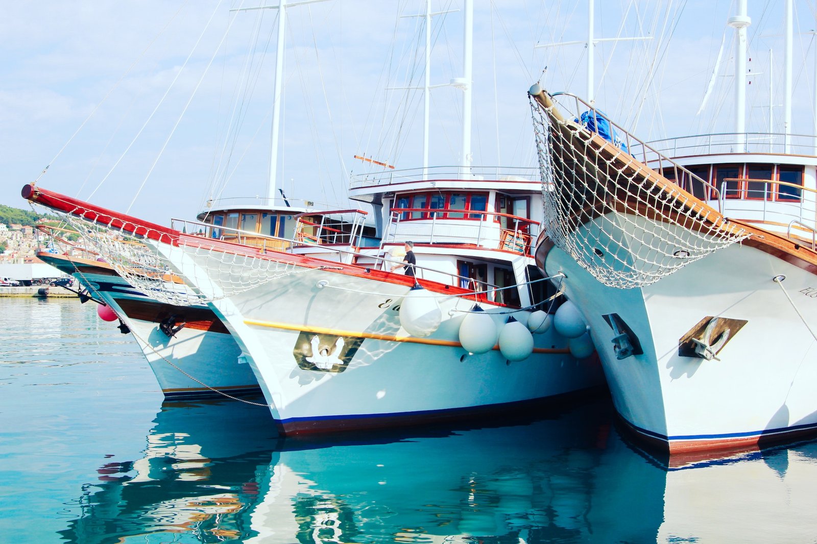 Ships at the port, sea