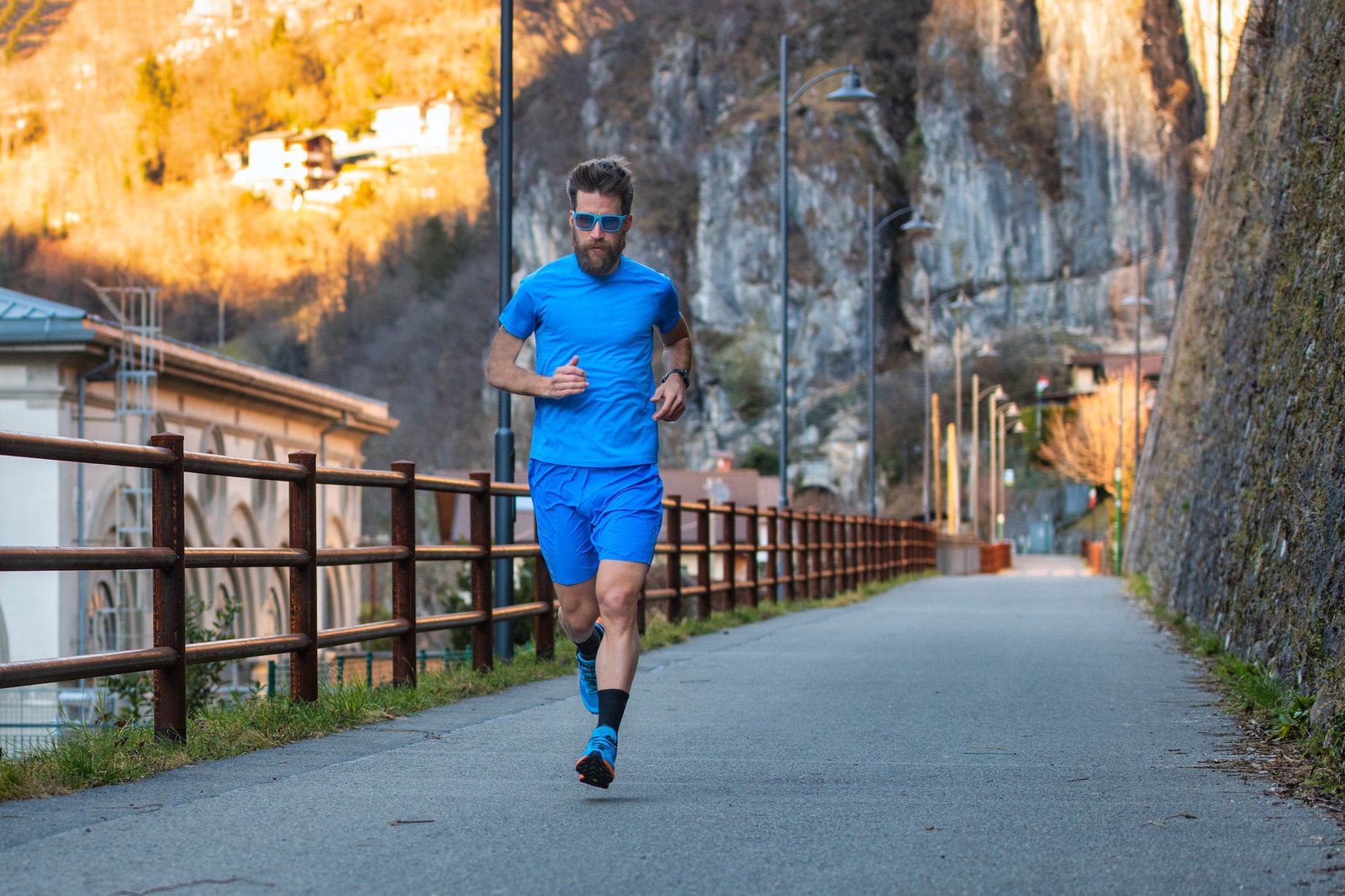 Training for the marathon on a cycle path